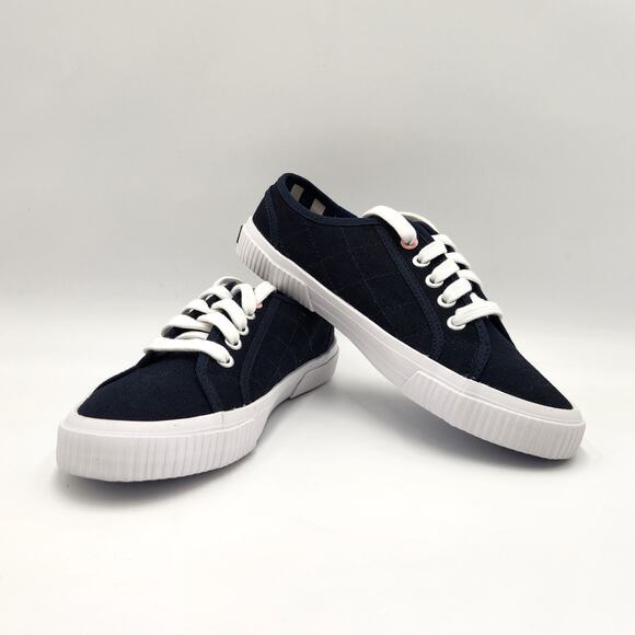Barbour Women Navy Canvas Hailey Comfort Lace Up Low Top Sneakers Size US 6 - Picture 5 of 8